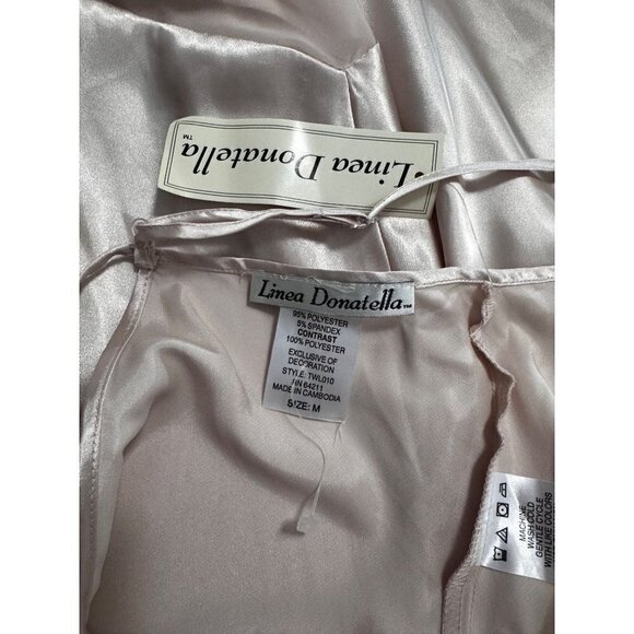 Vintage Linea Donatella Blush Pink Bridal Style Lace Chemise Nightgown medium - Picture 6 of 7